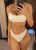 Strój kąpielowy Beżowy Marszczenia Bikini