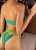 Zielone bikini damskie z plecionymi wiązaniami S-L | Dybcia.pl