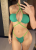 Zielone bikini damskie z plecionymi wiązaniami S-L | Dybcia.pl