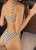 Bikini damskie w czarno-białe paski S-L | Prążkowany strój kąpielowy | Dybcia.pl